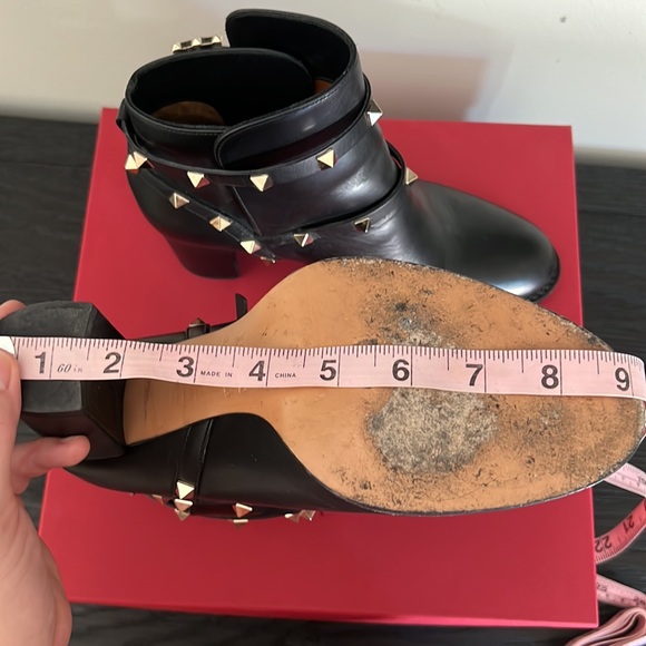 Valentino Rockstud Ankle Boot 3” Heel Gold Studs - Picture 7 of 7